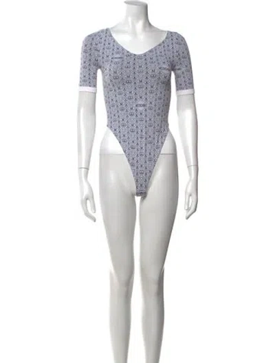 Pre-owned Moschino Vintage 1990's Bodysuit In Grey