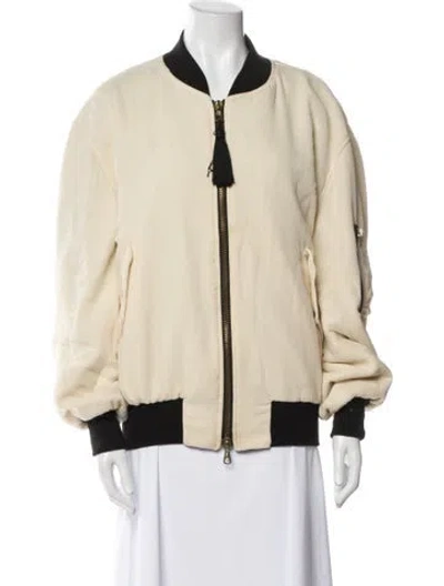 Pre-owned Moschino Vintage 1990's Bomber Jacket In Neutral