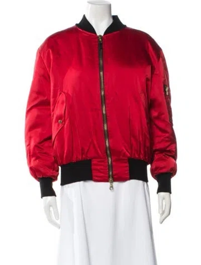 Pre-owned Moschino Vintage 1990's Bomber Jacket In Red