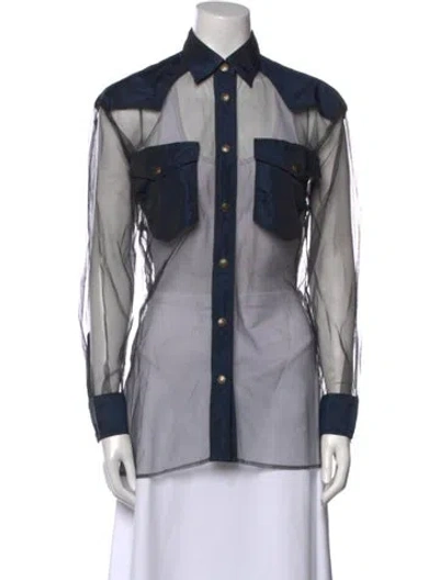Pre-owned Moschino Vintage 1990's Button-up Top In Black