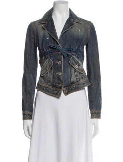 Pre-owned Moschino Vintage 1990's Denim Jacket In Blue