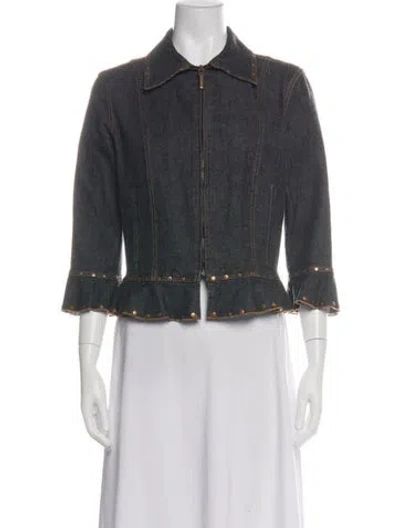 Pre-owned Moschino Vintage 1990's Denim Jacket In Green