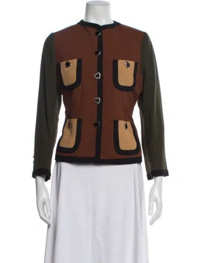 Pre-owned Moschino Vintage 1990's Jacket In Brown