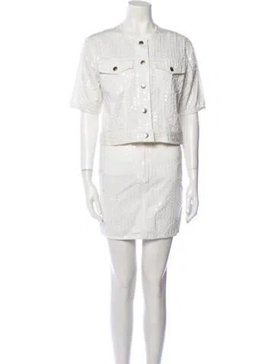 Pre-owned Moschino Vintage 1990's Skirt Set In White