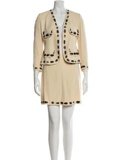 Pre-owned Moschino Vintage 1990's Skirt Suit In Neutral