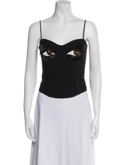 Pre-owned Moschino Vintage 1990 Top In Black