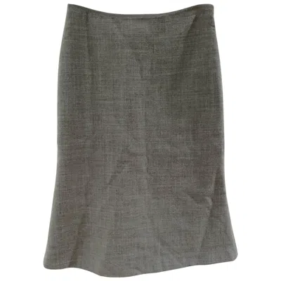 Pre-owned Moschino Vintage 1990s Grey Wool Skirt Size 40 Made In Italy For Women In Gray