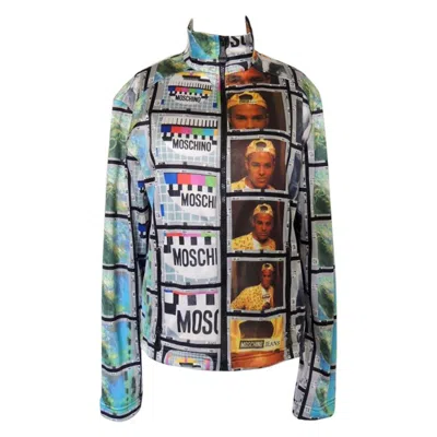 Pre-owned Moschino Vintage 1990s  Moving Images Track Jacket In Gray