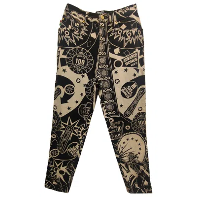 Pre-owned Moschino Vintage 1990s Slot Collection Unisex Cotton Pants Size It 40 In Black