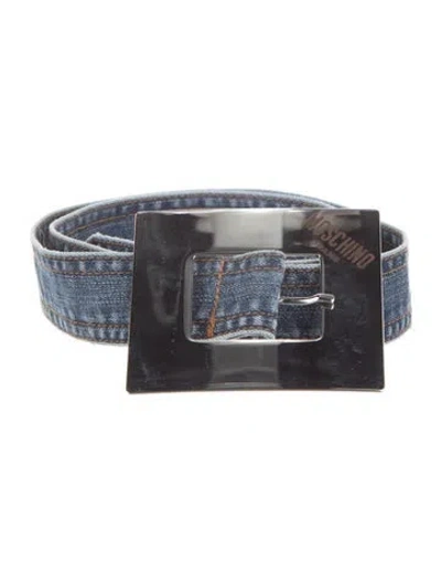 Pre-owned Moschino Vintage 2000's Belt In Blue