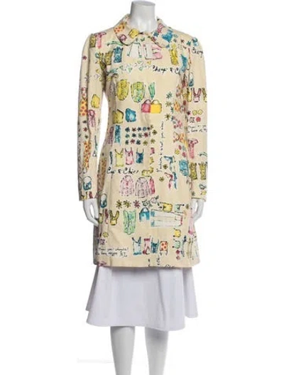 Pre-owned Moschino Vintage 2000's Coat In Yellow