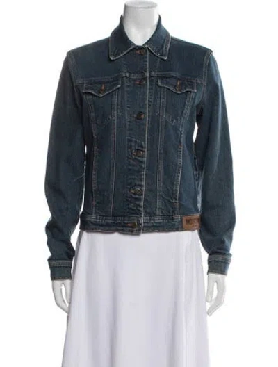 Pre-owned Moschino Vintage 2000's Denim Jacket In Blue