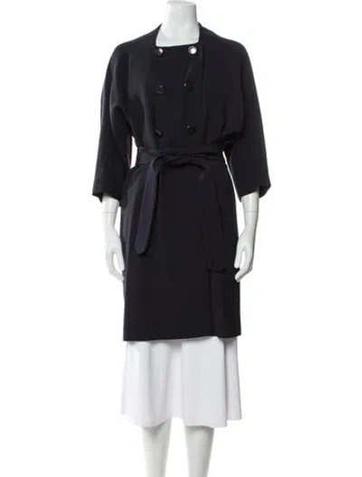 Pre-owned Moschino Vintage 2000's Trench Coat In Blue