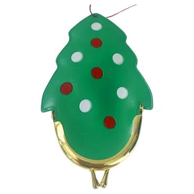 Pre-owned Moschino Vintage 2000s Christmas Decorative Tree Ornament Purse Clutch In Blue