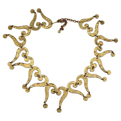Pre-owned Moschino Vintage Antiqued Gold Tone Question Mark Belt