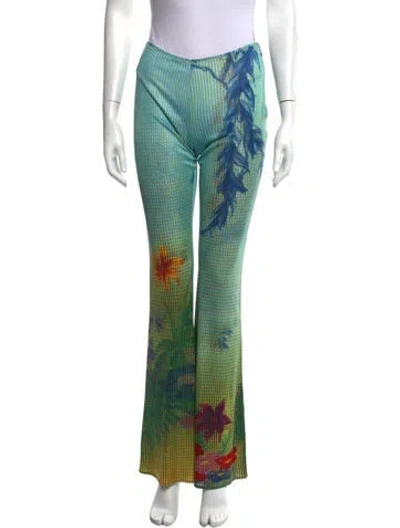 Pre-owned Moschino Vintage Flared Pants In Blue