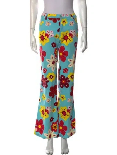 Pre-owned Moschino Vintage Flared Pants In Blue