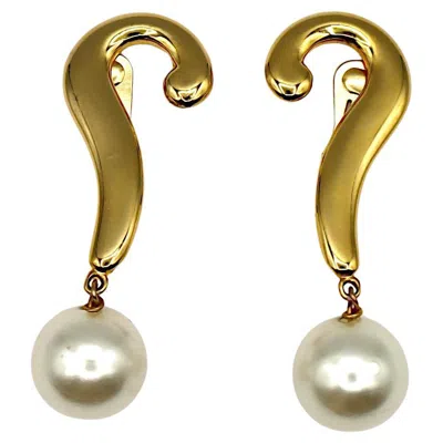 Pre-owned Moschino Vintage Iconic Question Mark Dangling Earrings In Multi