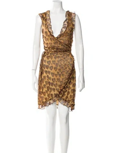 Pre-owned Moschino Vintage Knee-length Dress In Brown