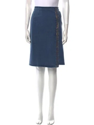 Pre-owned Moschino Vintage Knee-length Skirt In Blue
