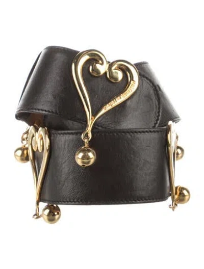 Pre-owned Moschino Vintage Late 1980's - Early 1990's Waist Belt In Black