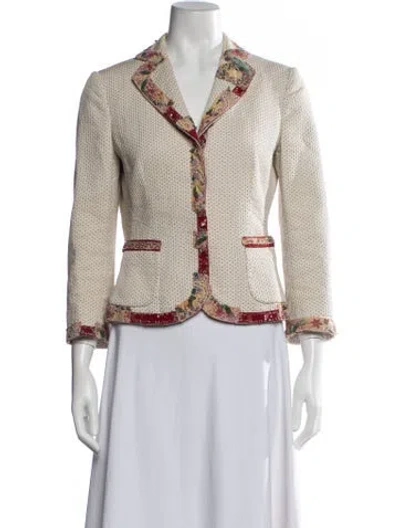 Pre-owned Moschino Vintage Late 2000's - Early 2010's Blazer In Neutrals/pink