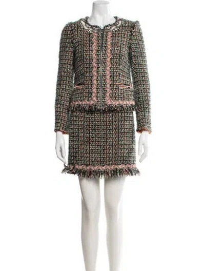 Pre-owned Moschino Vintage Late 2000's - Early 2010's Skirt Suit In Green