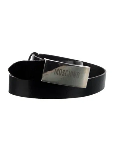 Pre-owned Moschino Vintage Leather Belt In Black
