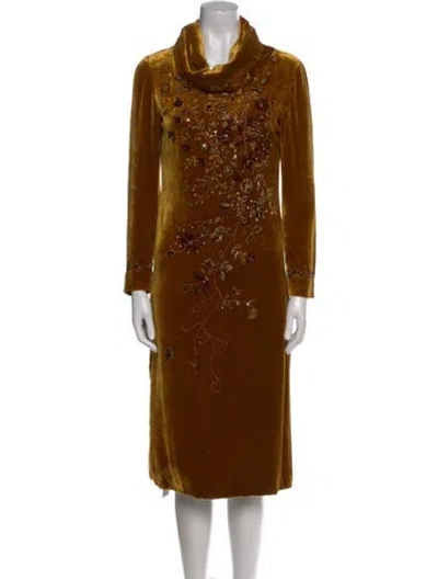 Pre-owned Moschino Vintage Midi Length Dress In Brown