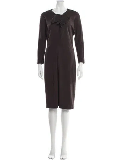 Pre-owned Moschino Vintage Midi Length Dress In Brown