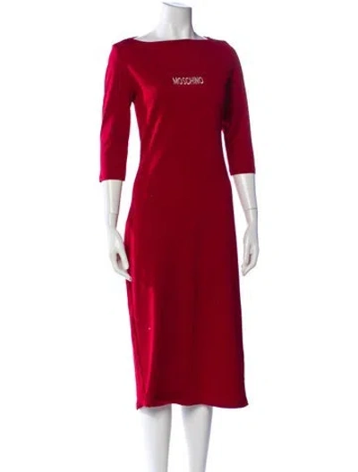 Pre-owned Moschino Vintage Midi Length Dress In Red