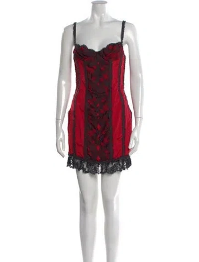 Pre-owned Moschino Vintage Mini Dress In Red