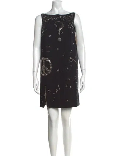 Pre-owned Moschino Vintage Mini Dress W/ Tags In Black
