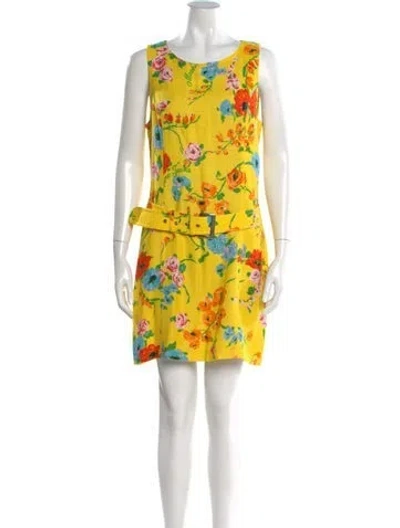 Pre-owned Moschino Vintage Mini Dress In Yellow