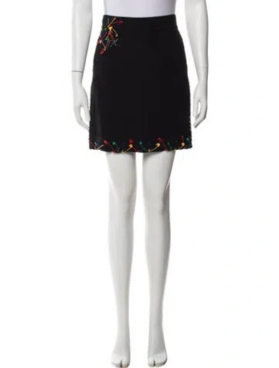 Pre-owned Moschino Vintage Mini Skirt In Black