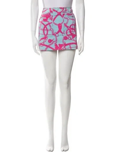 Pre-owned Moschino Vintage Mini Skirt In Blue