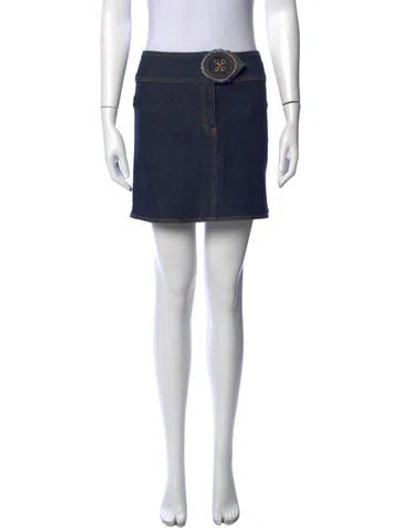 Pre-owned Moschino Vintage Mini Skirt In Blue