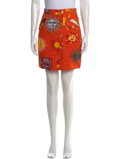 Pre-owned Moschino Vintage Mini Skirt In Orange