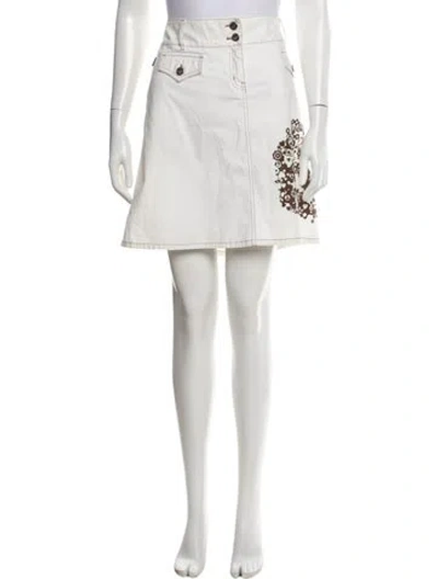 Pre-owned Moschino Vintage Mini Skirt In White