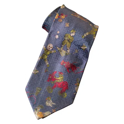 Pre-owned Moschino Vintage  All-silk Tie In Gray