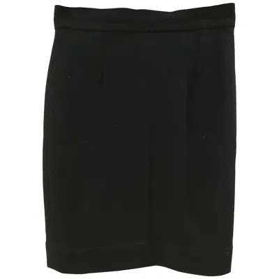 Pre-owned Moschino Vintage  Black Wool Skirt Size 44 Made In Italy