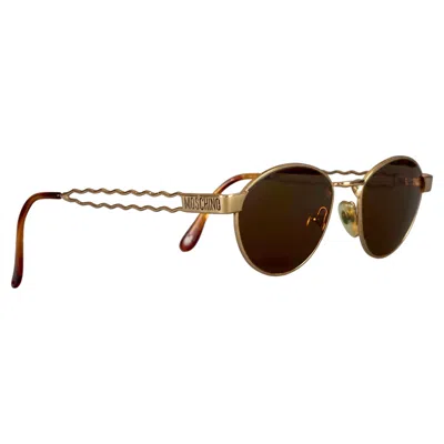 Pre-owned Moschino Vintage  Bobby Hair Pin Novelty Sunglasses In Brown