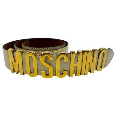 Pre-owned Moschino Vintage  Redwall Belt Classic Gold In Brown