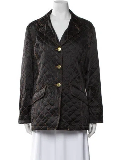 Pre-owned Moschino Vintage Printed Blazer In Black