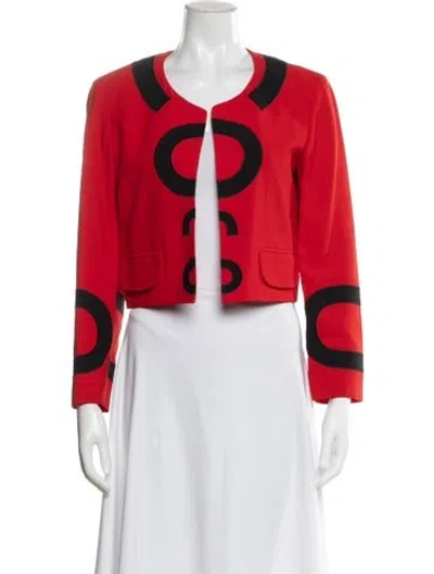 Pre-owned Moschino Vintage Printed Jacket In Red