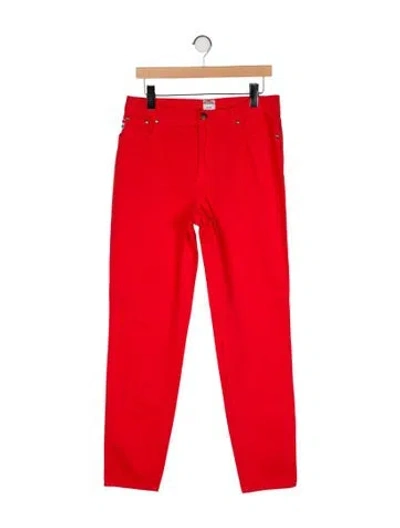 Pre-owned Moschino Vintage Slim Fit Jeans In Red