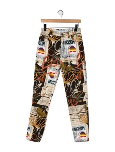 Pre-owned Moschino Vintage Straight Leg Jeans In Brown/neutrals