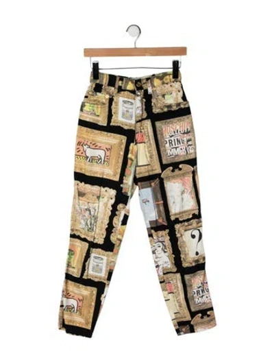 Pre-owned Moschino Vintage Straight Leg Pants In Black