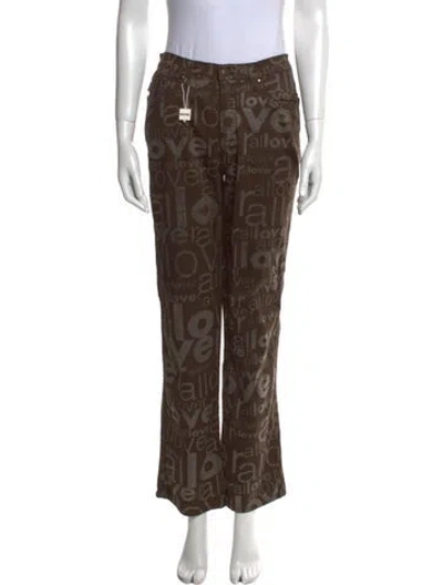 Pre-owned Moschino Vintage Straight Leg Pants In Brown