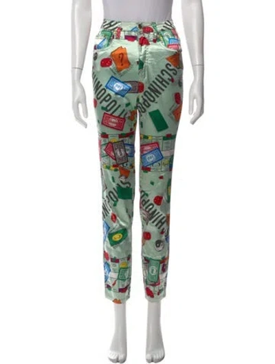 Pre-owned Moschino Vintage Straight Leg Pants In Green
